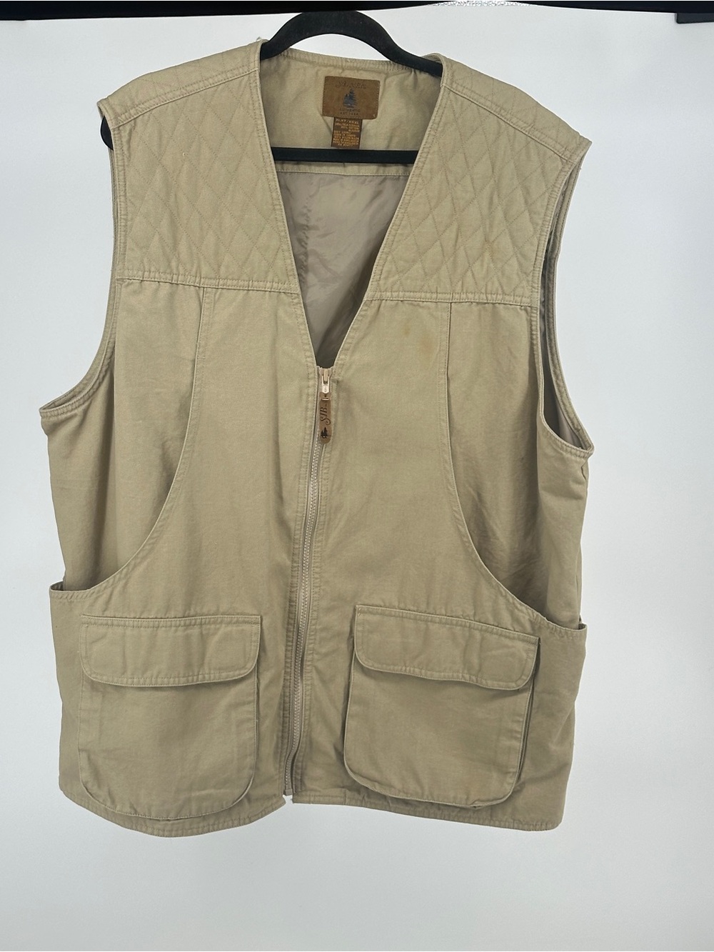 Men’s XLXT St. John’s Bay Utility Zip-Front Fishing Vest in Khaki